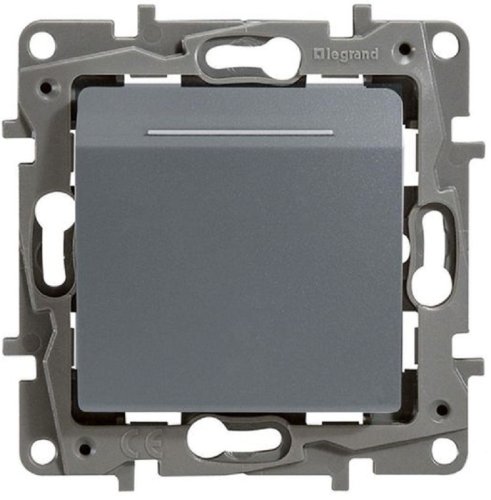 Выключатель карточный с подсветкой без рамки Legrand Etika 1-кл. алюминий картинка